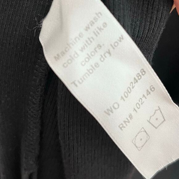 Michael Stars Womens Wren Midi Dress 3X Black Ribbed Side Slit Comfort Casual - Picture 11 of 11